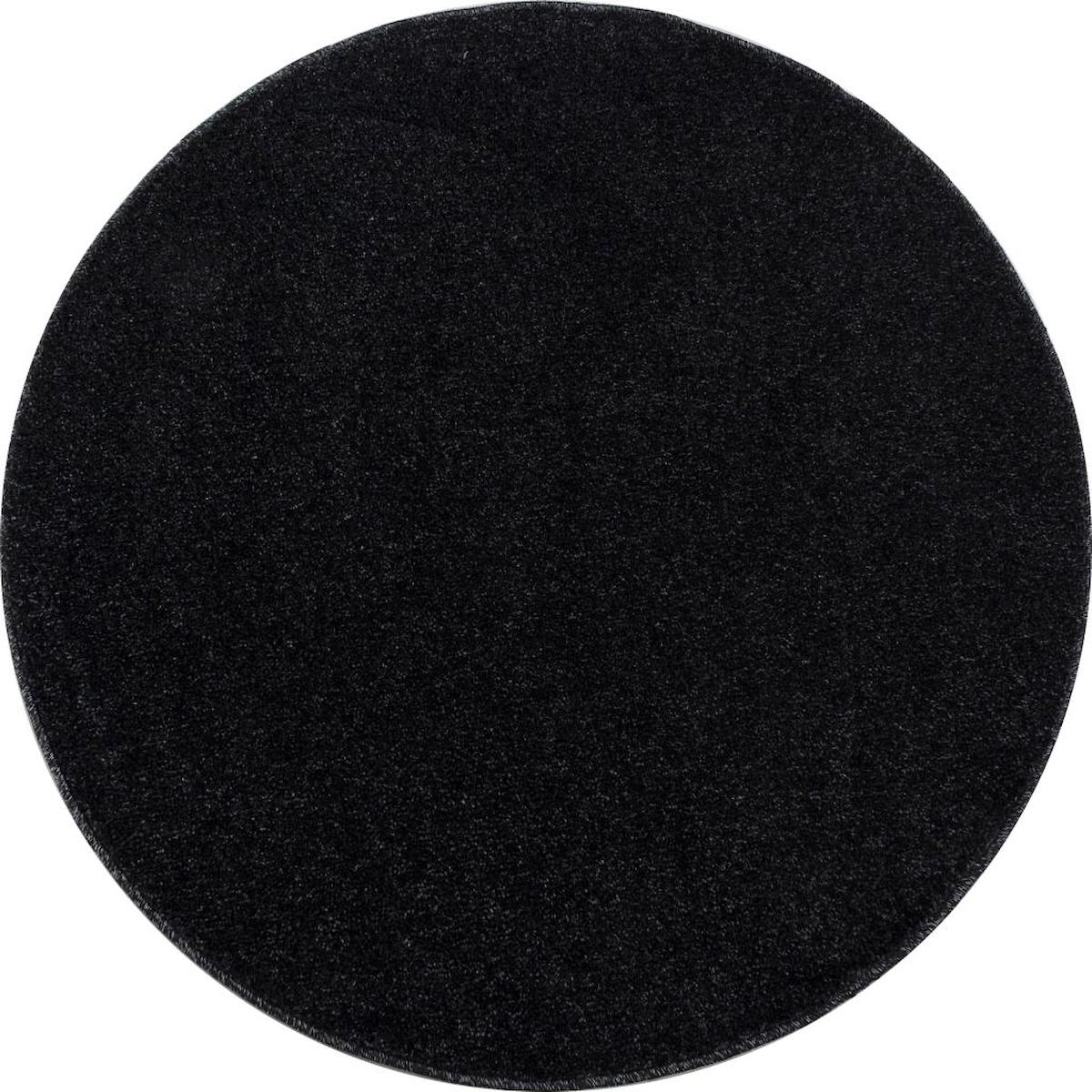 Red Halı Siyah 8 mm Polipropilen Antibakteriyel Yıkanabilir Kalın Kaymaz Jüt Taban Yuvarlak Makine Dokuma Salon Halısı 100x150 cm