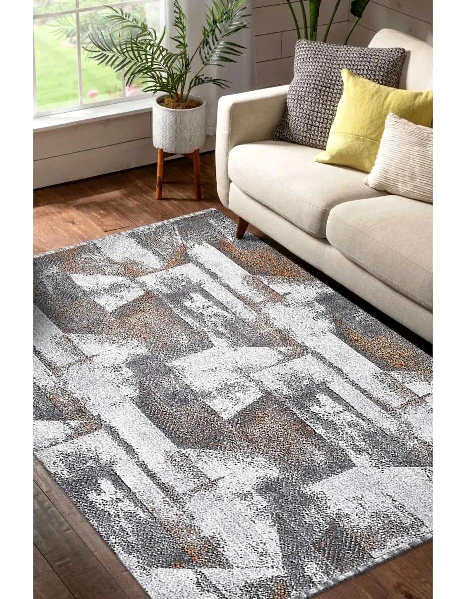 Atlas Halı Aster AQ02E Krem 0.6 mm Akrilik Yıkanabilir İnce Kaymaz Jüt Taban Dikdörtgen Makine Dokuma Salon Halısı 160x230 cm