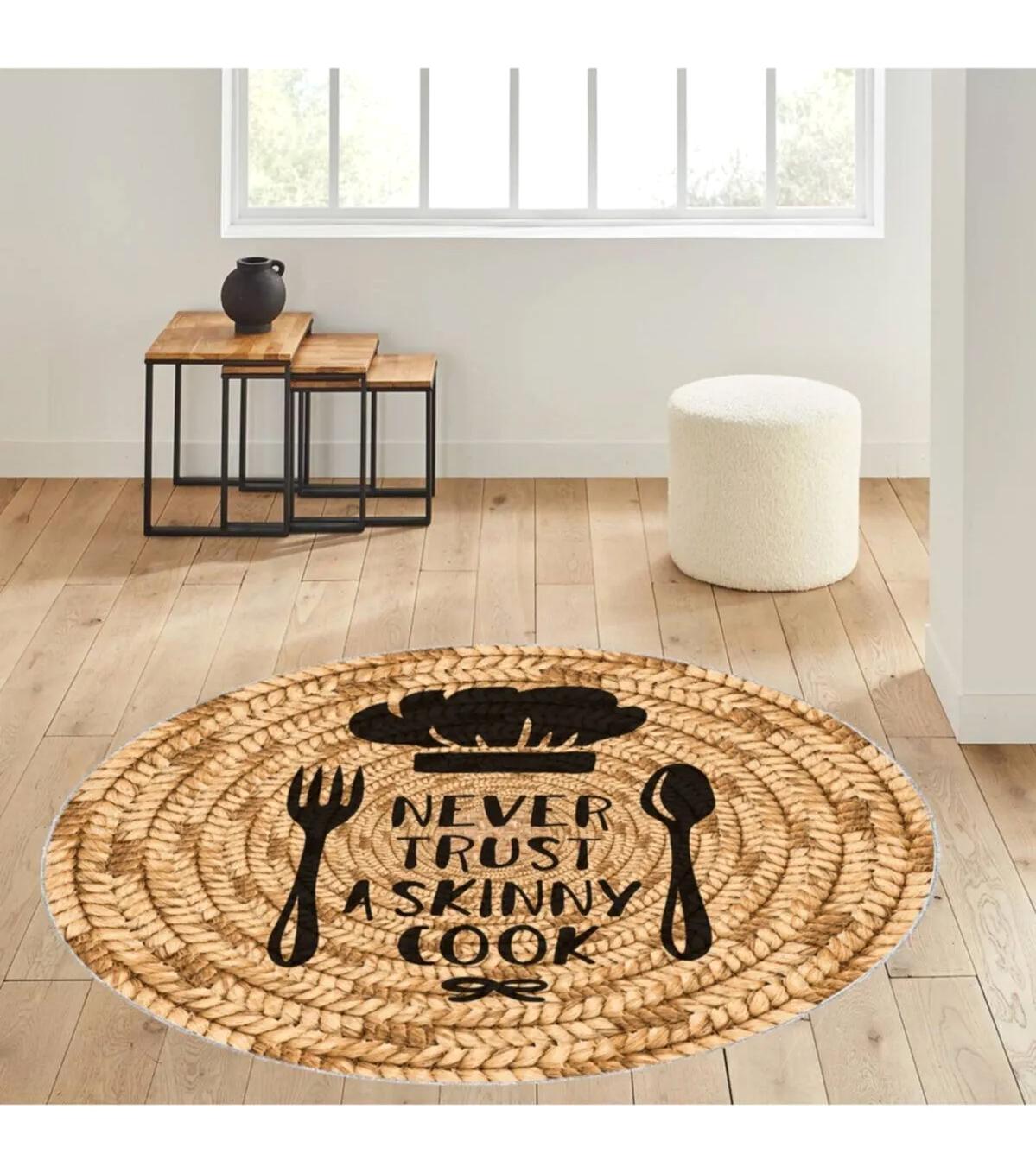 Rovigo Home RVG7058-SD330 Çok Renkli 8 mm Polyester Antibakteriyel-Leke Tutmaz-Toz Tutmaz Yıkanabilir İnce Kaymaz Dot Taban Yuvarlak Makine Dokuma Salon Halısı 200x290 cm