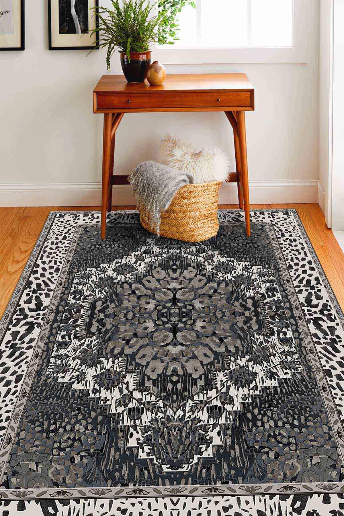 Latte Dizayn Kolan Krem 0.5 mm Pamuk Yıkanabilir Kaymaz Taban Dikdörtgen Makine Dokuma Salon Halısı 200x290 cm