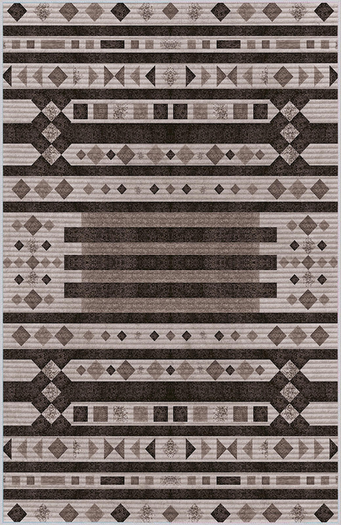 Rovigo Home RVG0163-SD1116 Çok Renkli 8 mm Polyester Yıkanabilir Orta Kaymaz Dot Taban Dikdörtgen Makine Dokuma Salon Halısı 100x200 cm