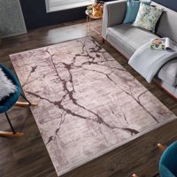 Orkide Home Kahverengi Yıkanabilir Kaymaz Taban Dikdörtgen Makine Dokuma Halı 160x230 cm
