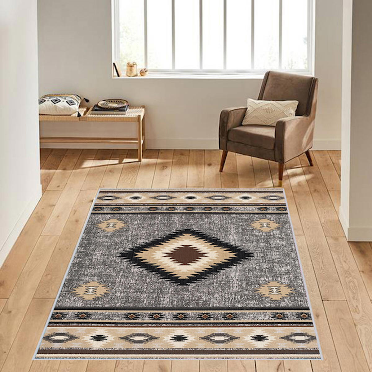 Rovigo Home RVG0148-SM29 Krem 8 mm Polyester Yıkanabilir Orta Kaymaz Dot Taban Dikdörtgen Makine Dokuma Salon Halısı 120x160 cm