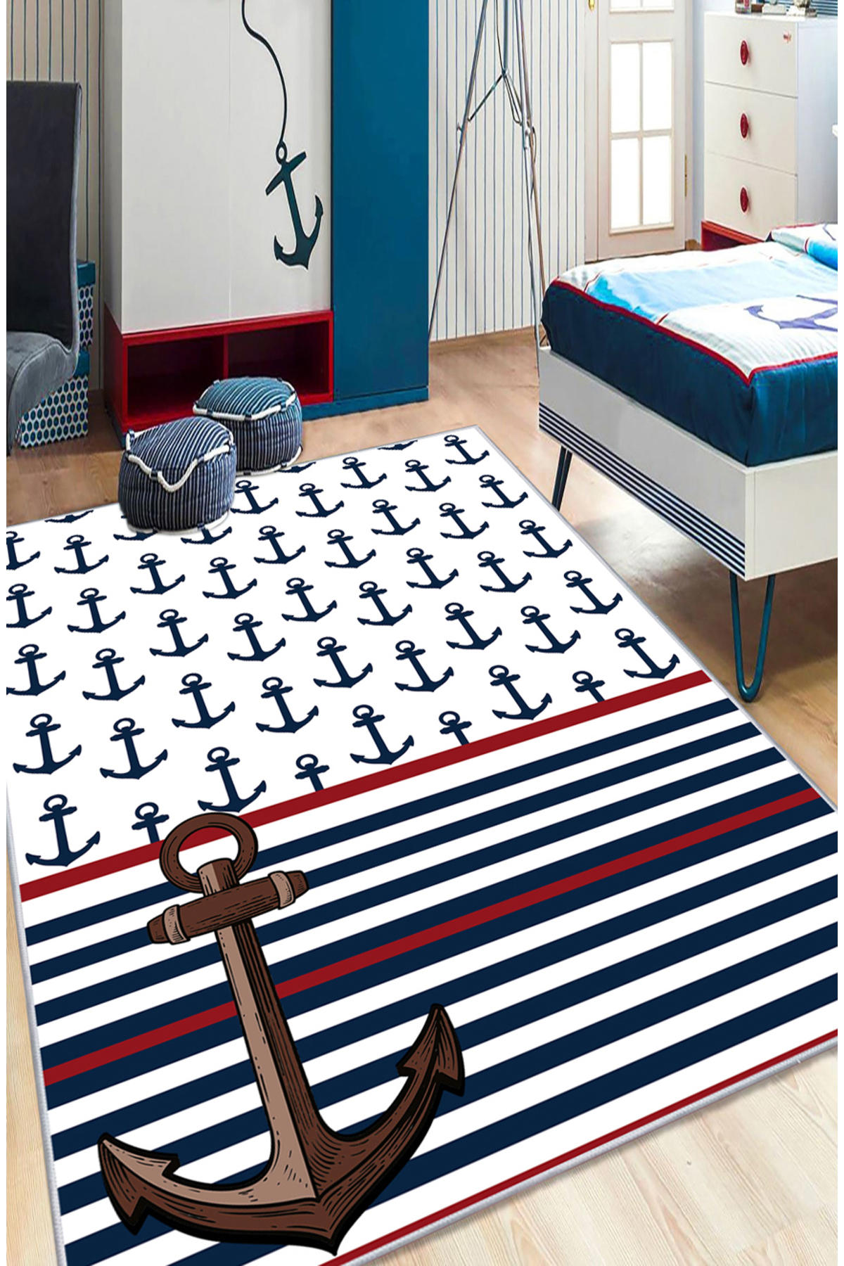 Artizon ART-C-016 Çok Renkli 0.8 mm Polyester Toz Tutmaz Yıkanabilir İnce Kaymaz Dot Taban Dikdörtgen Makine Dokuma Çocuk Odası Halısı 120x180 cm