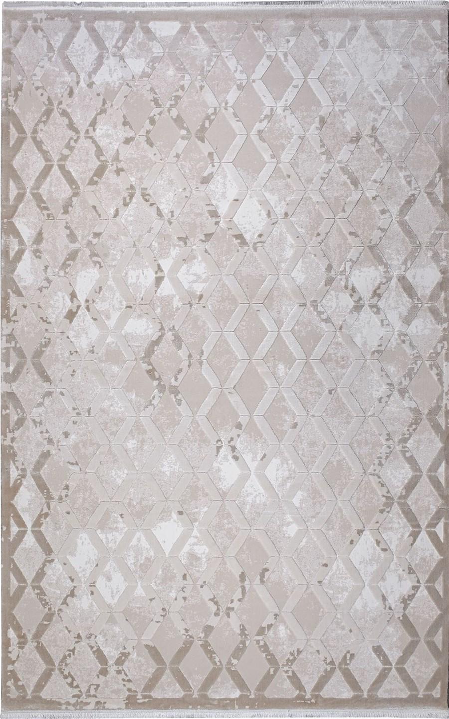 Kreasyon Halı Elkenz 7558 Vizon 12 mm Akrilik Yumuşak Yıkanabilir İnce Kaymaz Dikdörtgen Makine Dokuma Salon Halısı 80x150 cm
