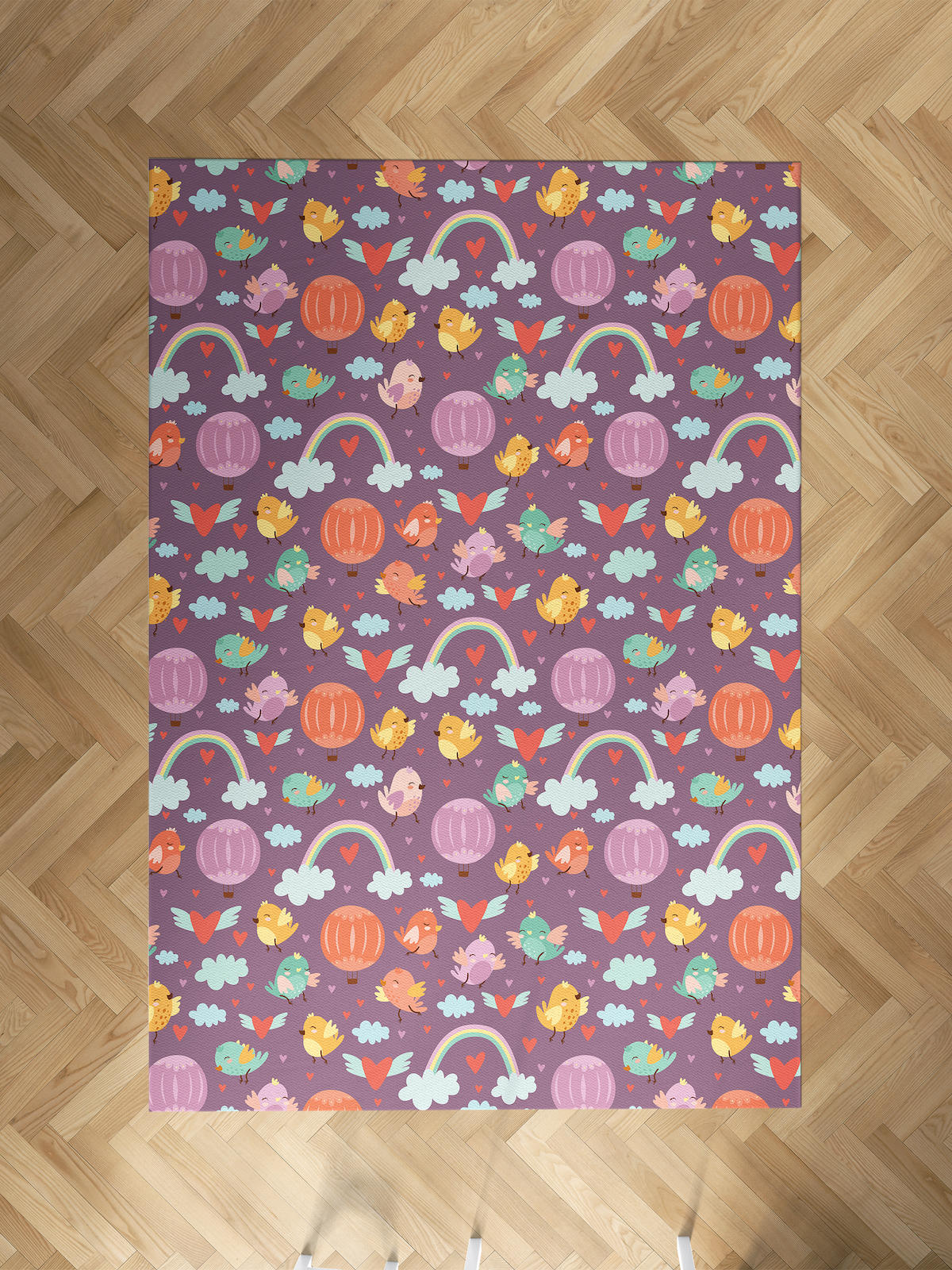Mekta Home Krem 10 mm Antibakteriyel Yıkanabilir İnce Kaymaz Dot Taban Dikdörtgen Makine Dokuma Çocuk Odası Halısı 140x140 cm