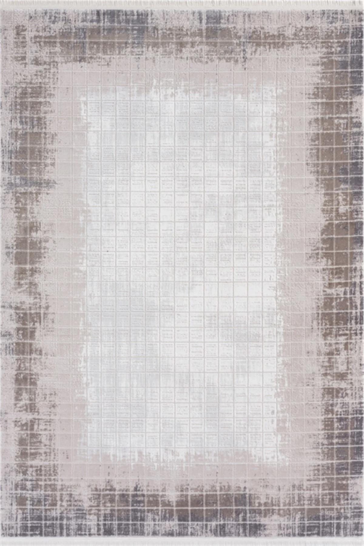 Seyran Halı Roma 415 Gri 12 mm Akrilik Silinebilir Yıkanabilir Orta Dikdörtgen Makine Dokuma Salon Halısı 160x235 cm