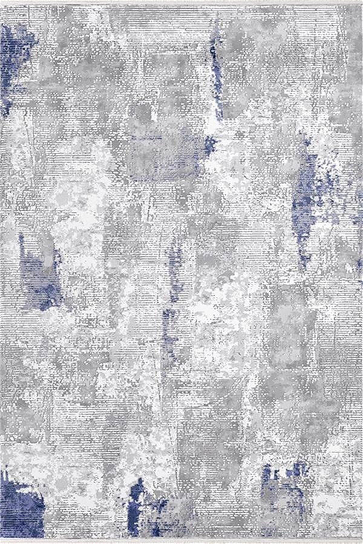 Efsane Halı Astra 31986 Mavi 13 mm Akrilik Silinebilir Yıkanabilir Kalın Kaymaz Dikdörtgen Makine Dokuma Oturma Odası Halısı 100x200 cm