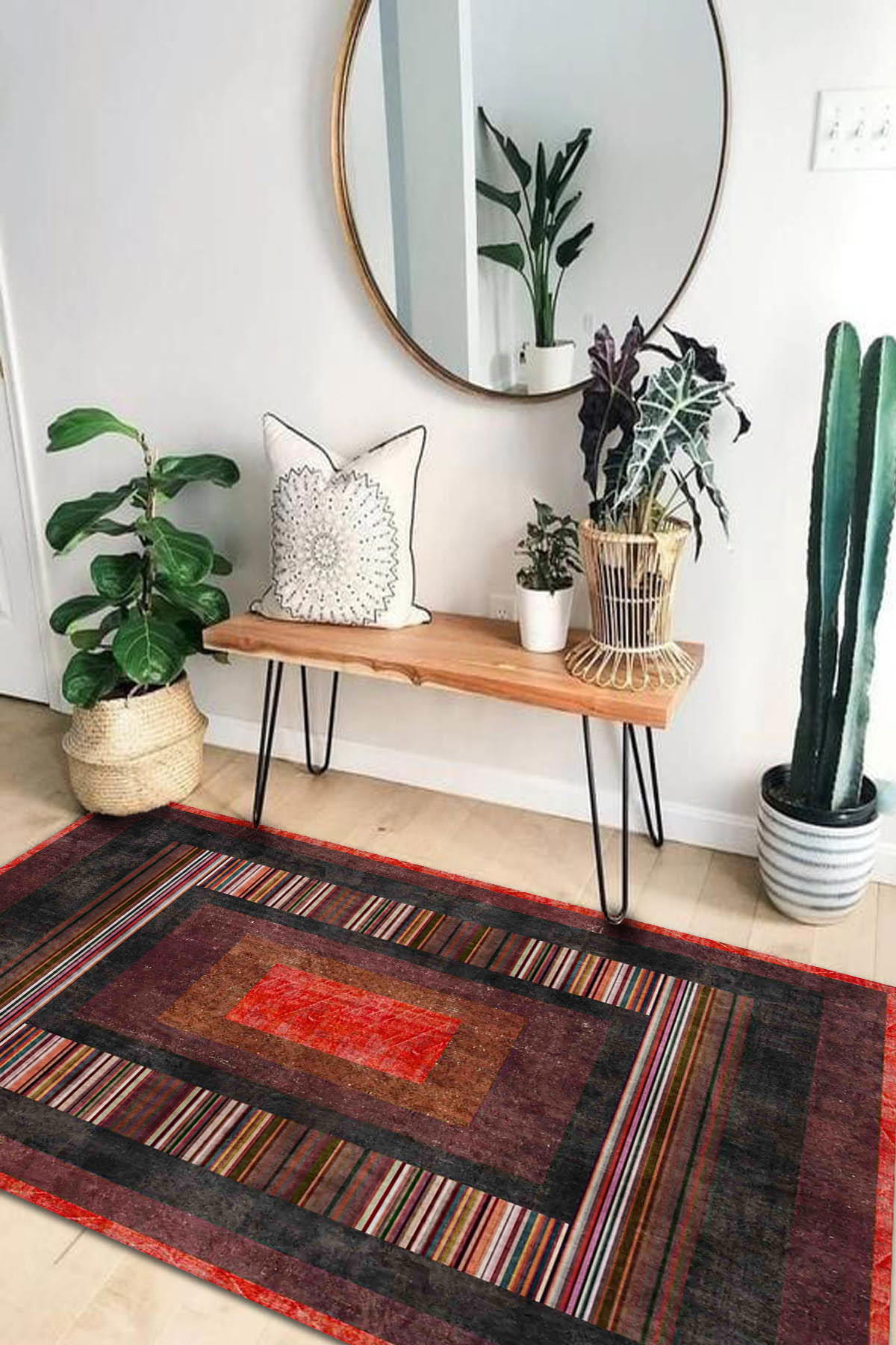 İlyaki Home Bereys Krem 0.8 mm Pamuk Antibakteriyel Yıkanabilir İnce Kaymaz Dot Taban Dikdörtgen Makine Dokuma Salon Halısı 100x300 cm