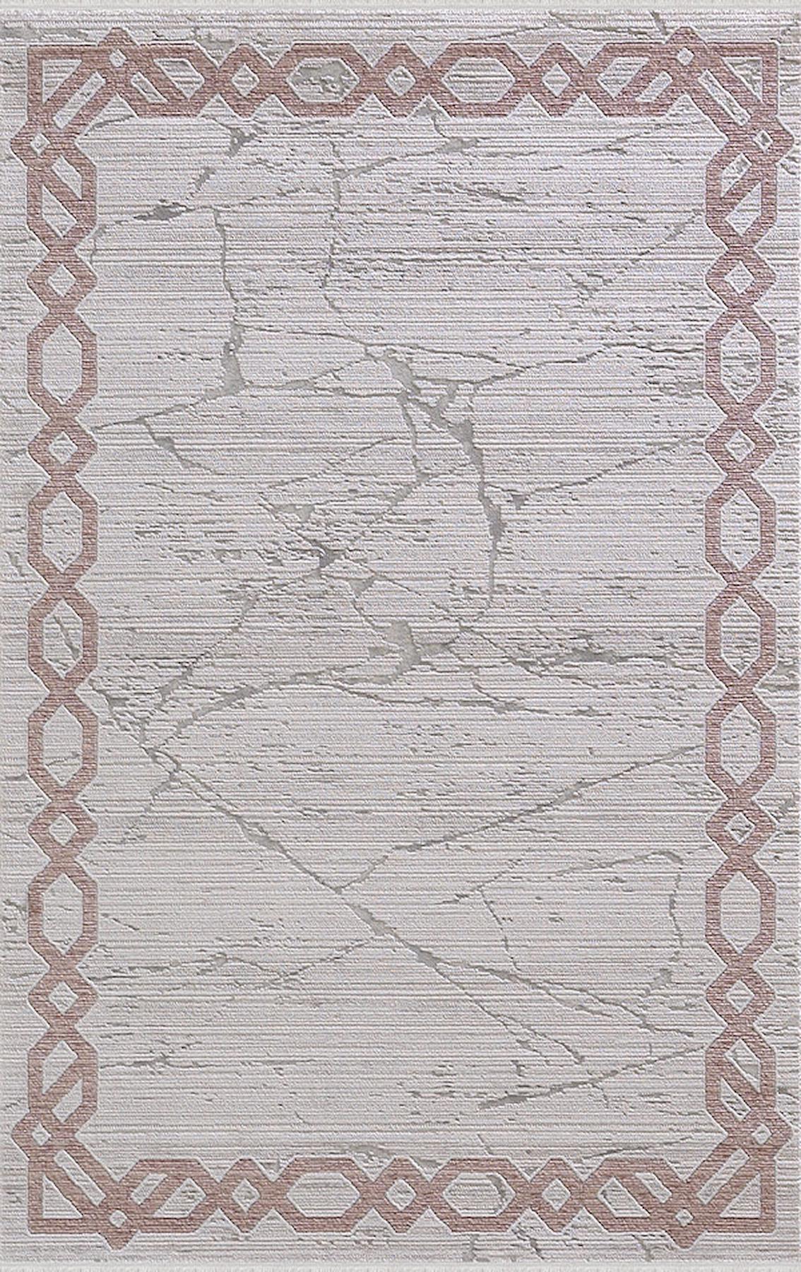 Merinos Diyez 34931 Kahverengi - Krem 9 mm Akrilik Yıkanabilir İnce Kaymaz Dikdörtgen Makine Dokuma Salon Halısı 80x150 cm
