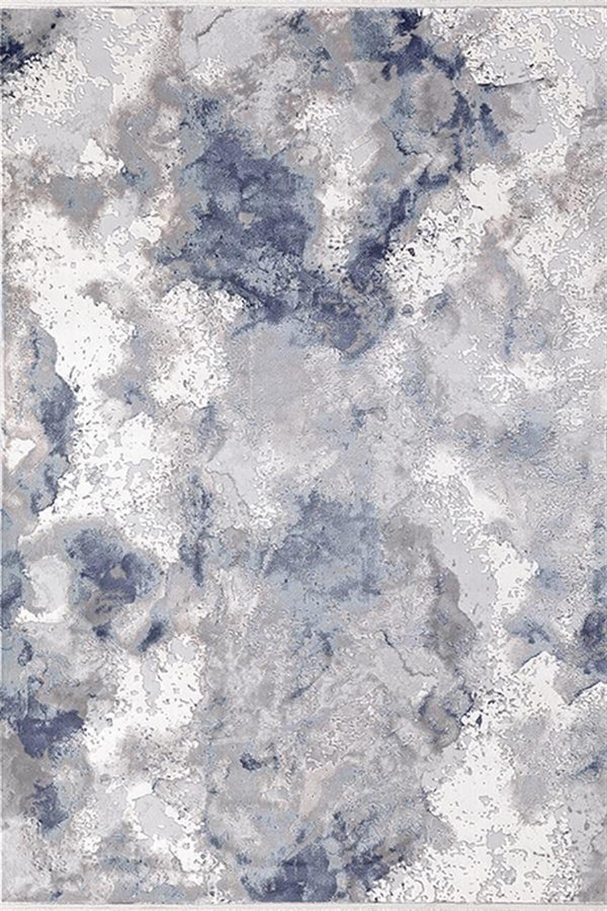 Efsane Halı Astra 31978 Mavi 13 mm Akrilik Silinebilir Yıkanabilir Kalın Kaymaz Dikdörtgen Makine Dokuma Salon Halısı 120x180 cm