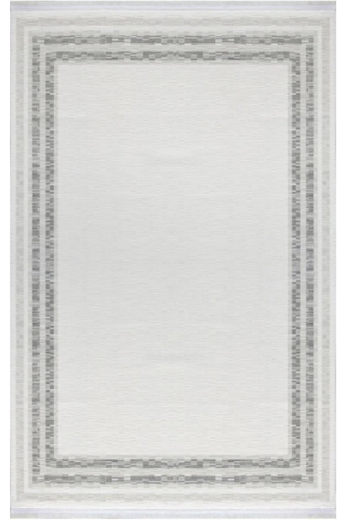Padişah Aspen 62749 Krem Pamuk Yıkanabilir İnce Kaymaz Jüt Taban Dikdörtgen Makine Dokuma Salon Halısı 80x200 cm