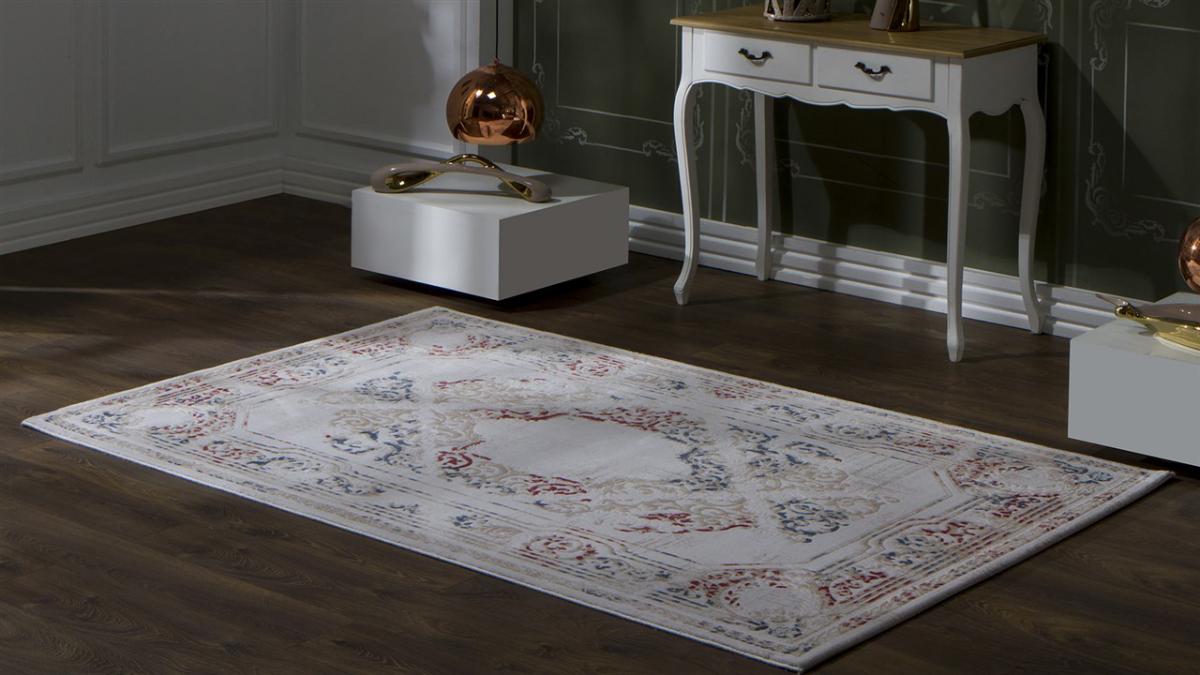 Bellona Armoni 5346 Krem Şönil Taban Dikdörtgen Makine Dokuma Salon Halısı 120x180 cm