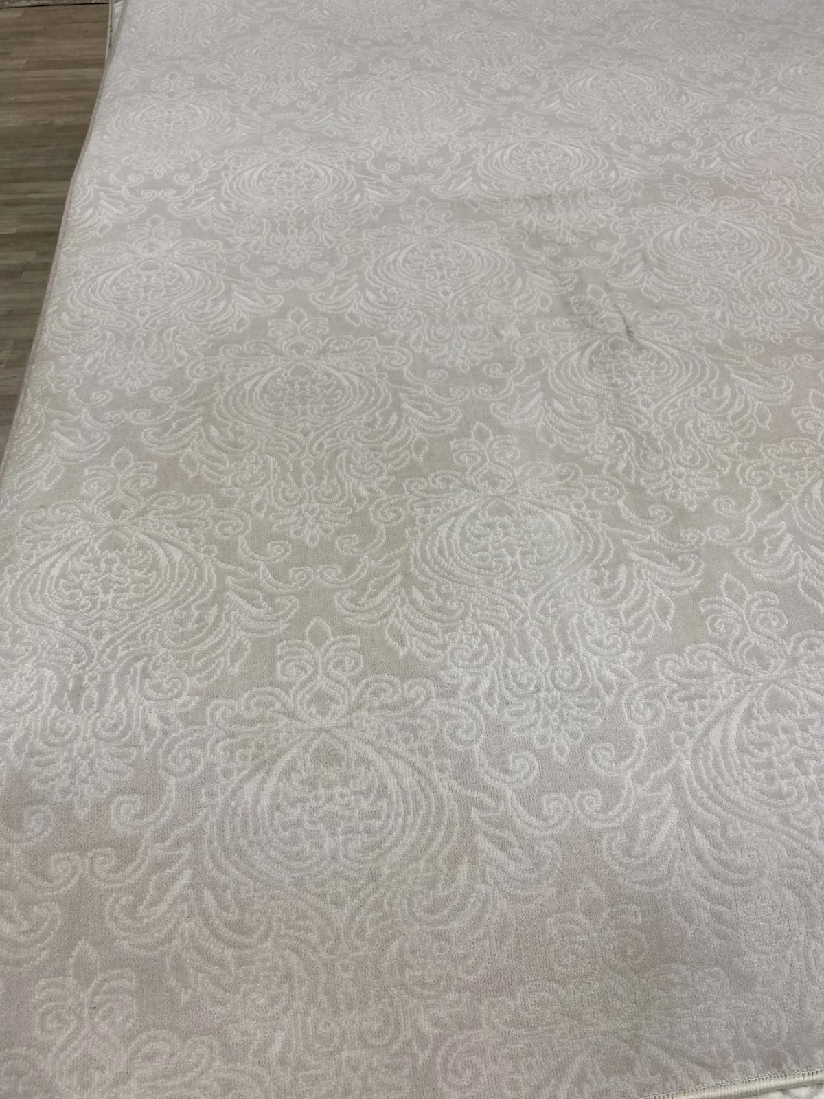 Merinos Krem 12 mm Akrilik Yumuşak Yıkanabilir Kalın Dikdörtgen Makine Dokuma Salon Halısı 120x180 cm
