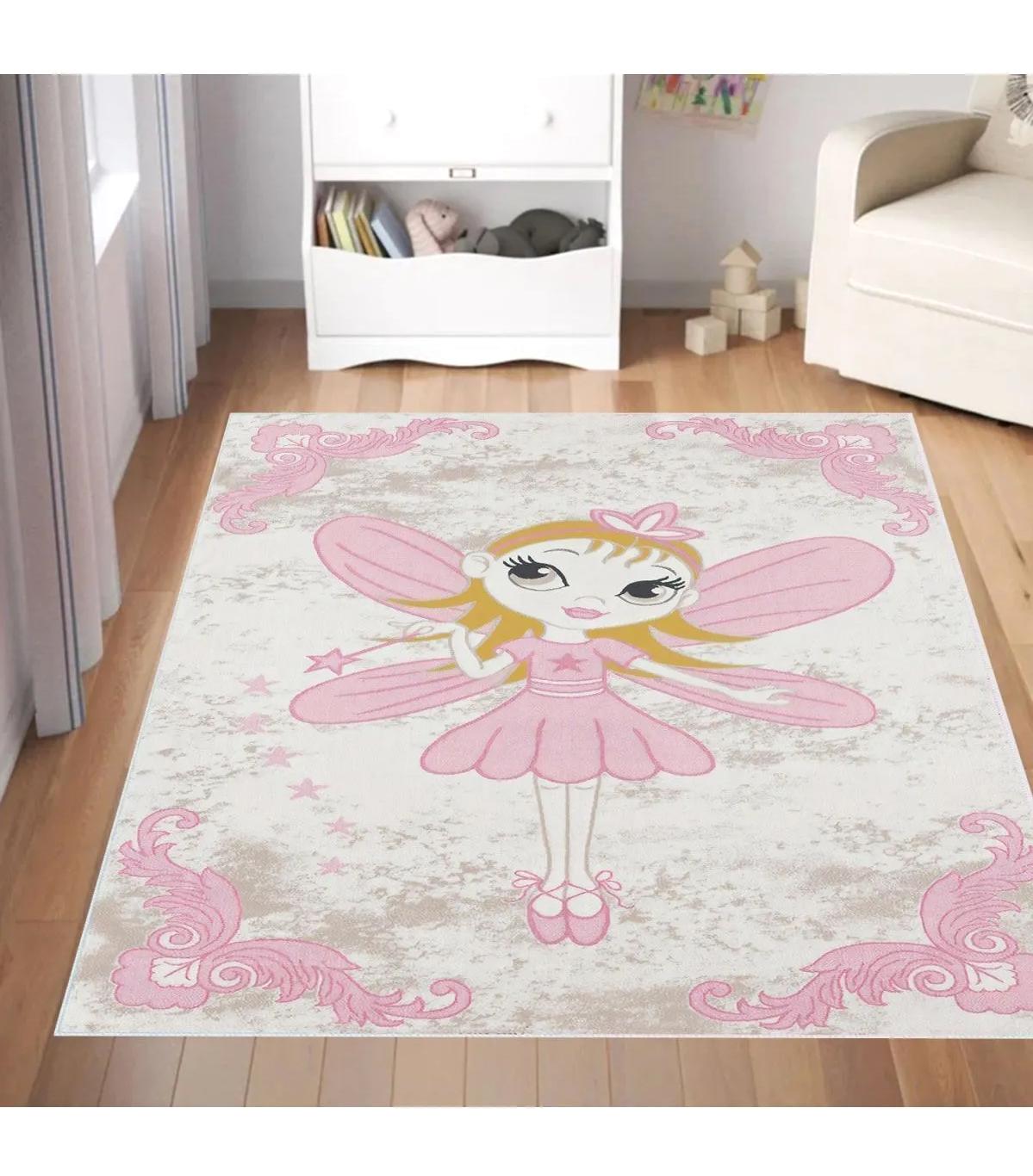 Rovigo Home RVG4063 Çok Renkli 8 mm Polyester Yıkanabilir Orta Kaymaz Dot Taban Dikdörtgen Makine Dokuma Çocuk Odası Halısı 120x200 cm