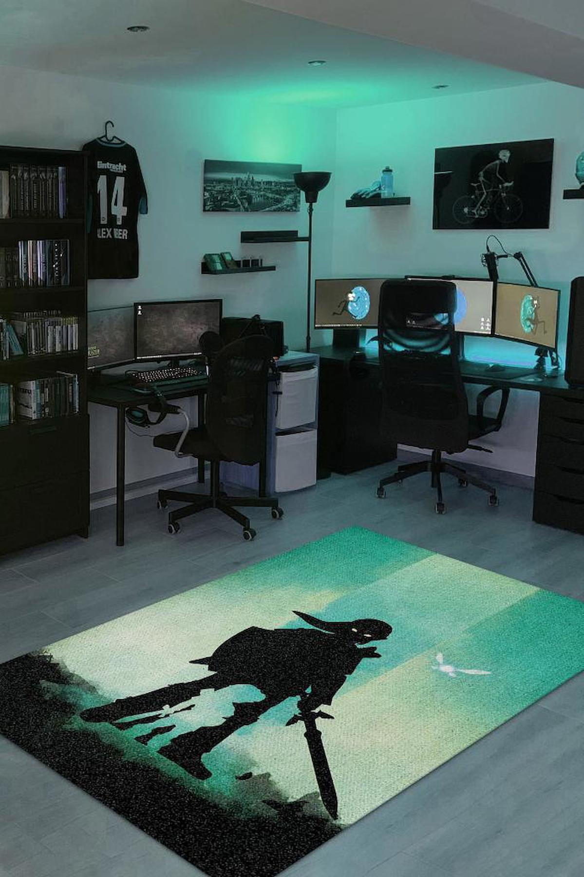 Homshtag The Legends Of Zelda Çok Renkli 4 mm Pamuk Antistatik Yıkanabilir İnce Kaymaz Dikdörtgen Makine Dokuma Genç Odası Halısı