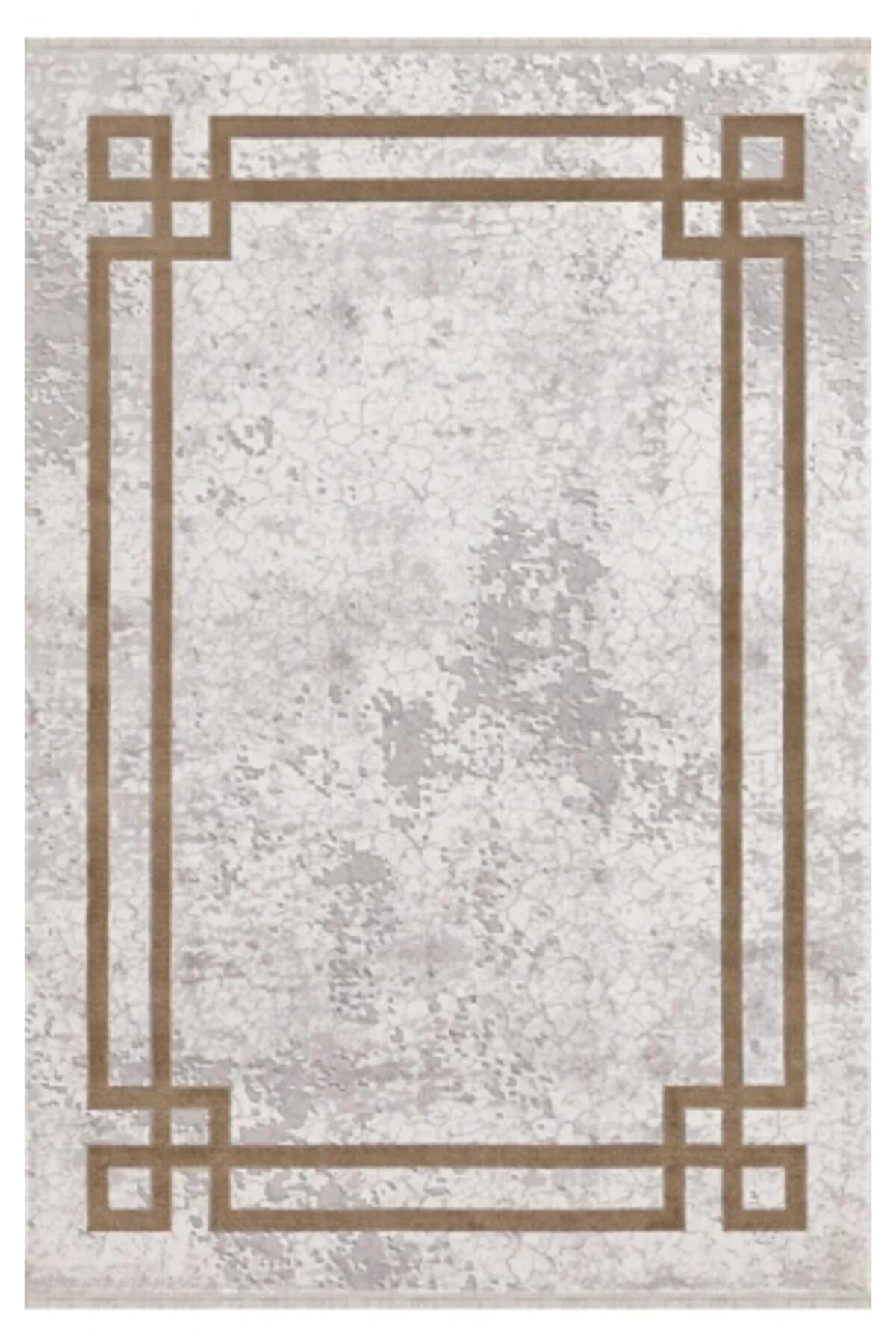 Merinos Therapy 33260 Bej-Kahverengi Yıkanabilir Kaymaz Dikdörtgen Makine Dokuma Salon Halısı 160x230 cm