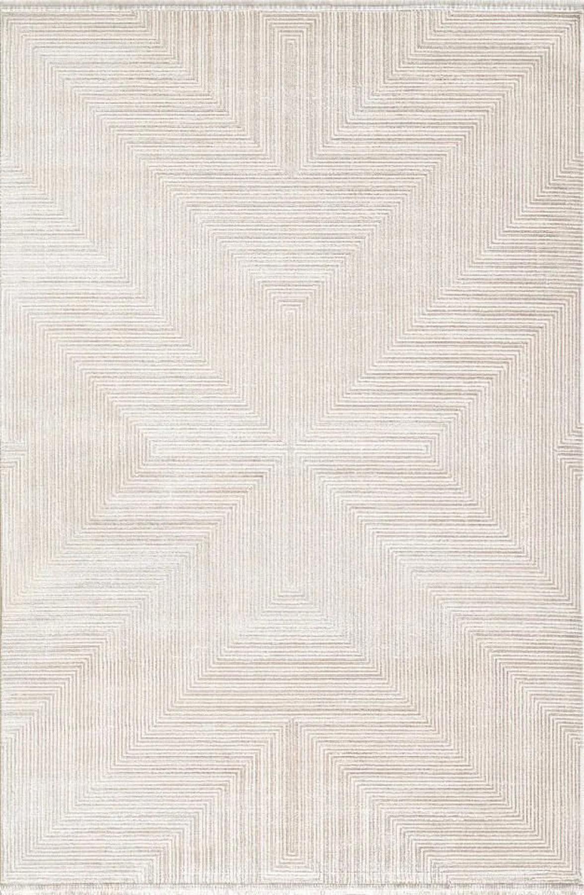 Pierre Cardin Marcel JC00D Krem 0.8 mm Akrilik Antibakteriyel Yıkanabilir İnce Kaymaz Dikdörtgen Makine Dokuma Salon Halısı 120x200 cm