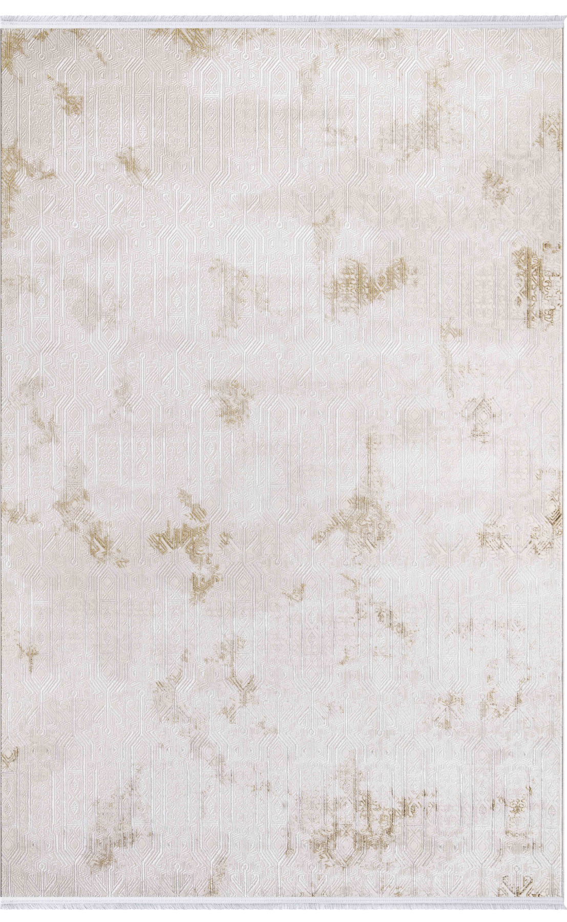 İpek Mekik Halı Sihir 17310 Krem 6 mm Polyester Toz Tutmaz Yıkanabilir İnce Kaymaz Pamuk Taban Geometrik Dikdörtgen Makine Dokuma Antre-Çocuk Odası-Salon-Yatak Odası Halısı 100x300 cm