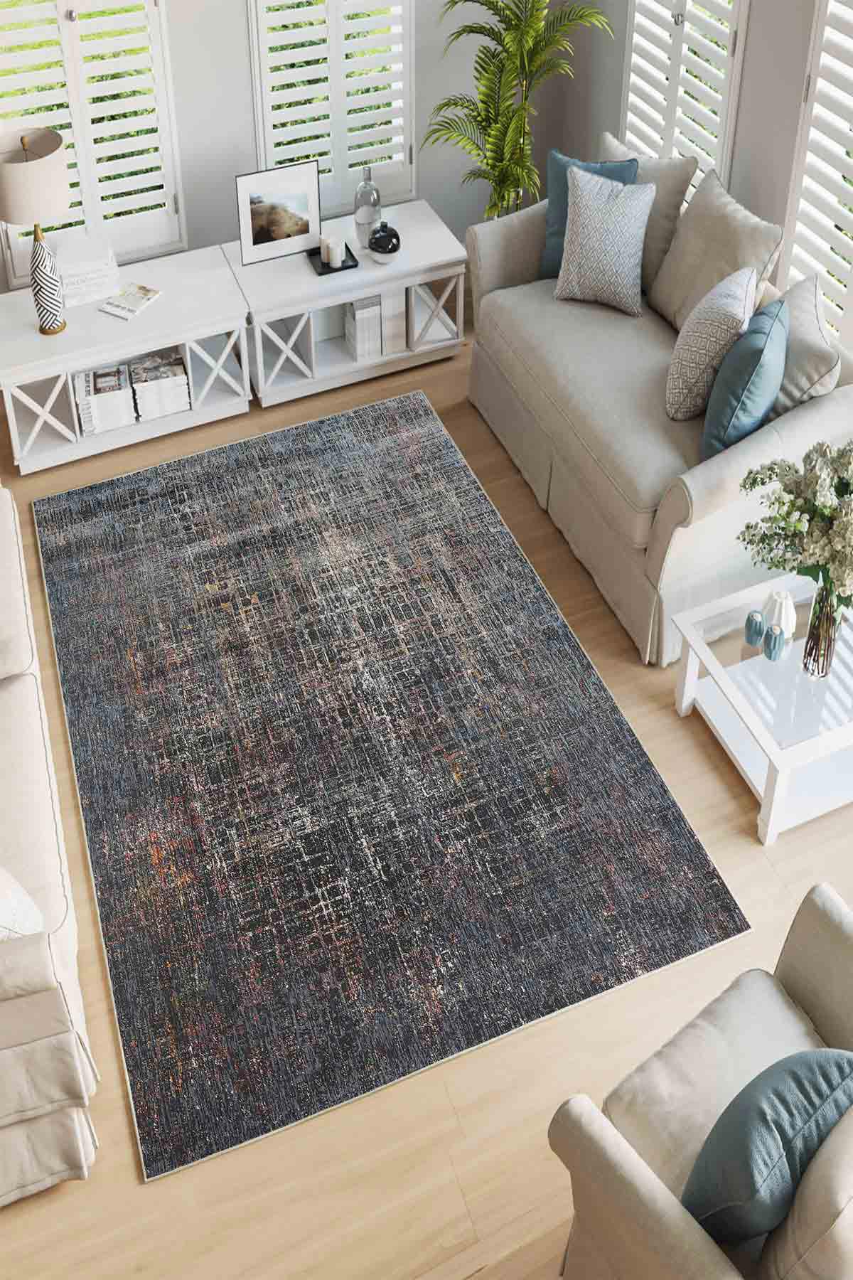 Homefesto Krem 5 mm Polyester Leke Tutmaz Yıkanabilir İnce Kaymaz Taban Dikdörtgen Makine Dokuma Salon Halısı 100x500 cm