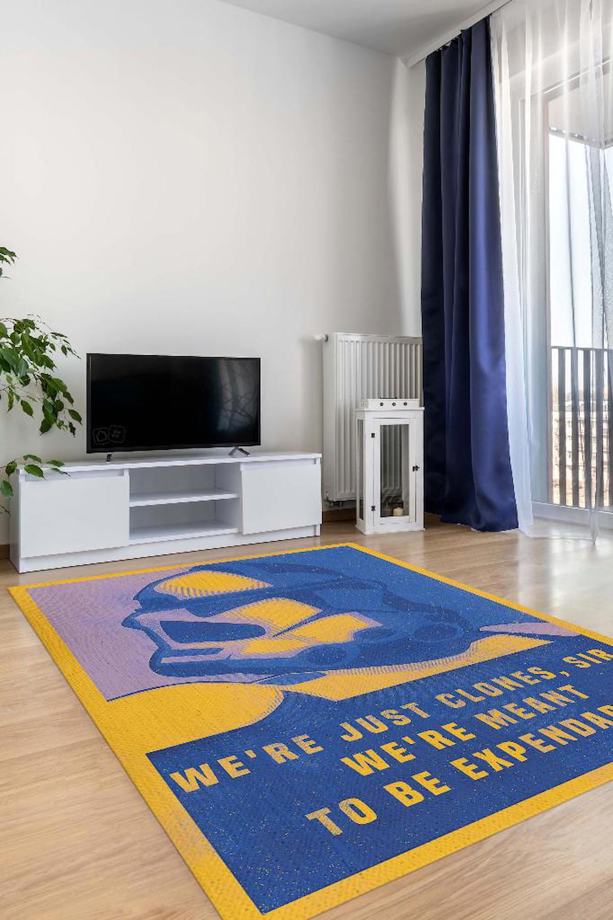 Homshtag Biz Sadece Klonlarız Çok Renkli 4 mm Pamuk Antistatik Yıkanabilir İnce Kaymaz Dikdörtgen Makine Dokuma Genç Odası Halısı 80x150 cm