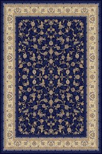 Tuğra Halı Sümer SM10 Mavi 5 mm Polyester Yıkanabilir İnce Dikdörtgen Makine Dokuma Salon Halısı 80x150 cm
