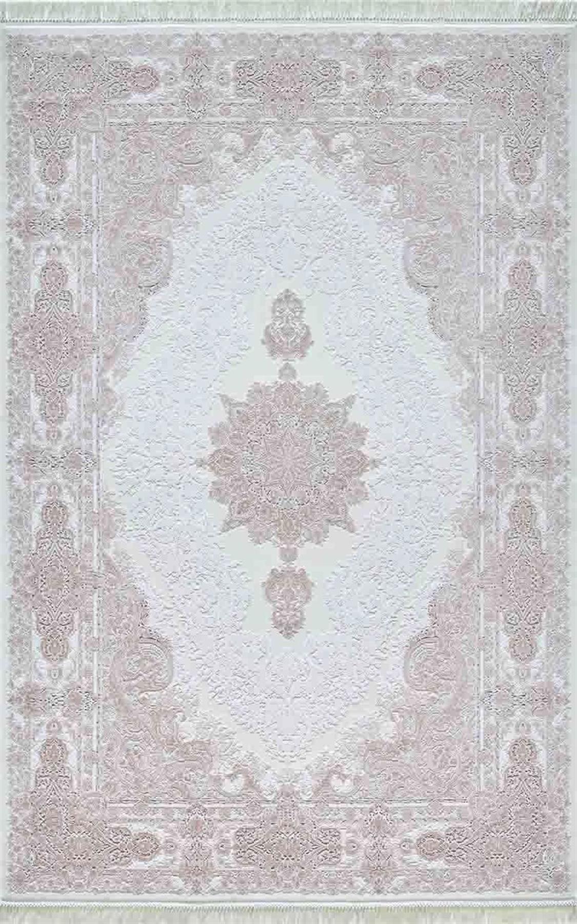 Artemis Halı 8021A Bej-Krem 7 mm Akrilik Yıkanabilir İnce Kaymaz Jüt Taban Dikdörtgen Makine Dokuma Salon Halısı 80x300 cm