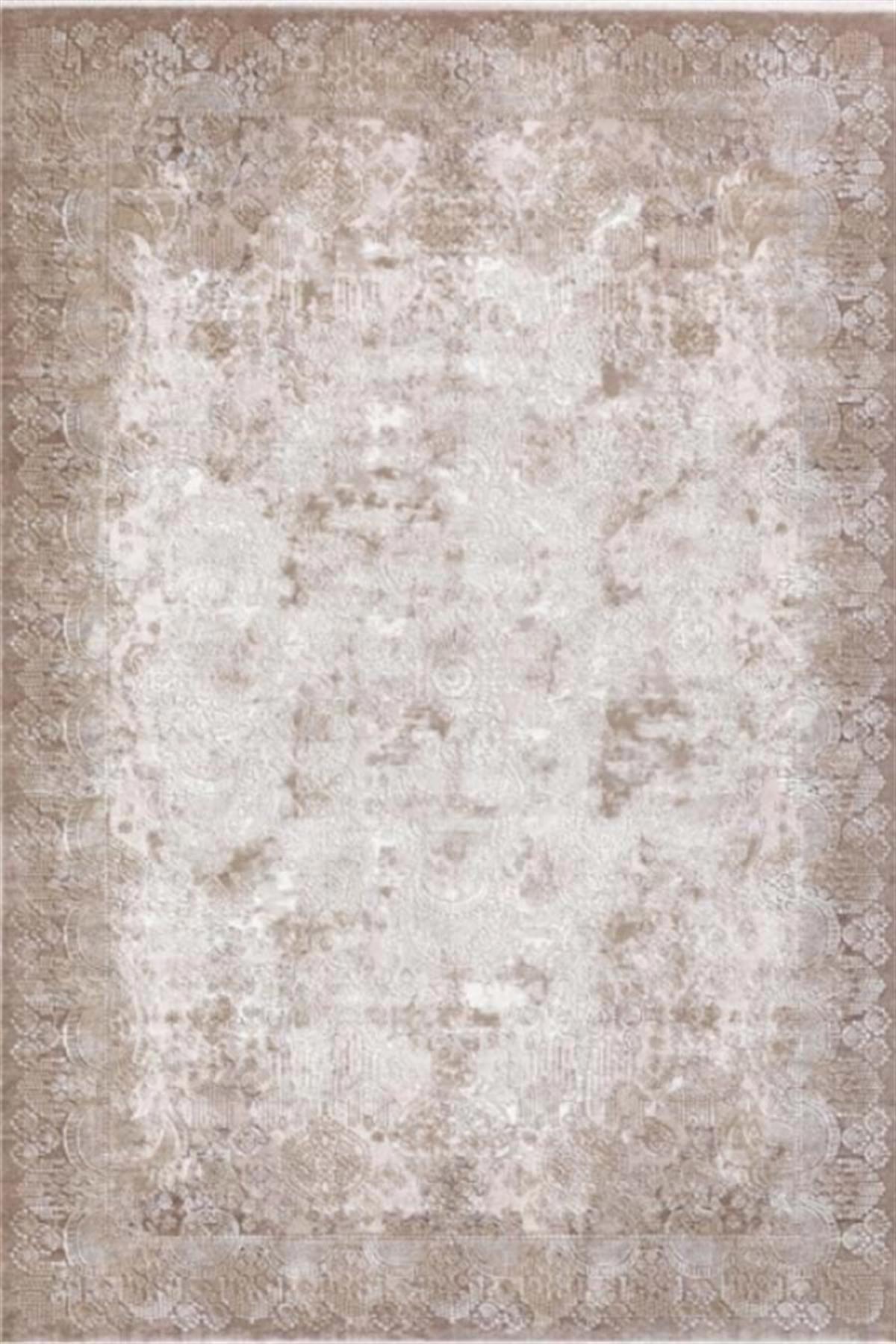 Dinarsu Arora 31885 Kahverengi 11 mm Akrilik Silinebilir Yıkanabilir Orta Kaymaz Dikdörtgen Makine Dokuma Salon Halısı 120x180 cm