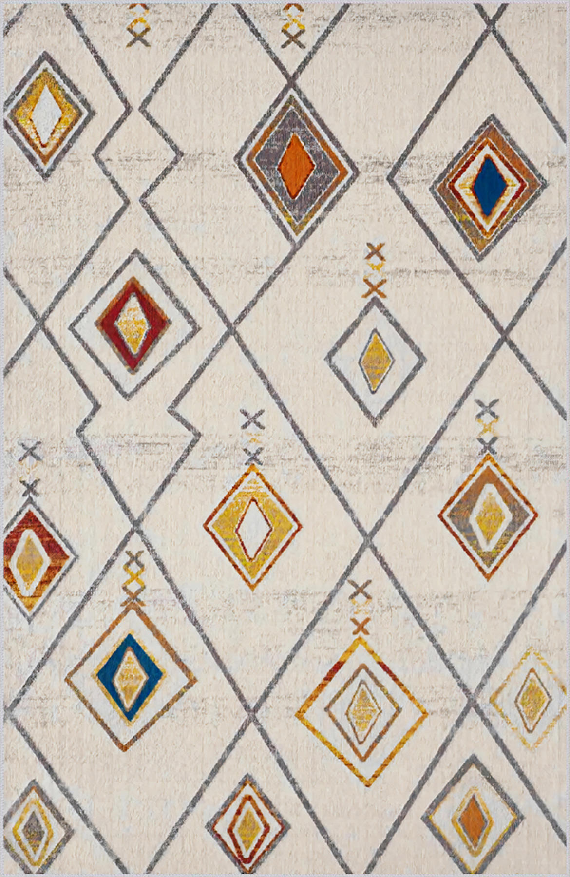 Rovigo Home RVG0739 Krem 8 mm Polyester Antibakteriyel-Leke Tutmaz-Toz Tutmaz Yıkanabilir İnce Kaymaz Dot Taban Dikdörtgen Makine Dokuma Salon Halısı 160x230 cm