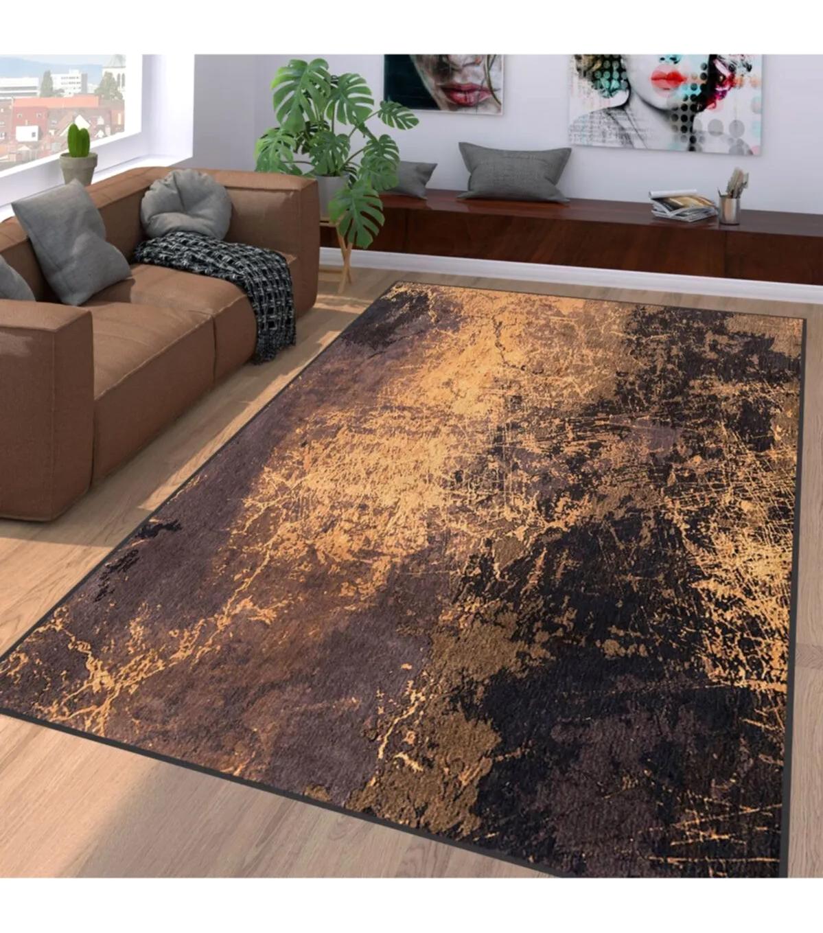 Rovigo Home RVG1129 Çok Renkli 8 mm Polyester Leke Tutmaz-Toz Tutmaz Yıkanabilir İnce Kaymaz Dot Taban Dikdörtgen Makine Dokuma Salon Halısı 200x290 cm