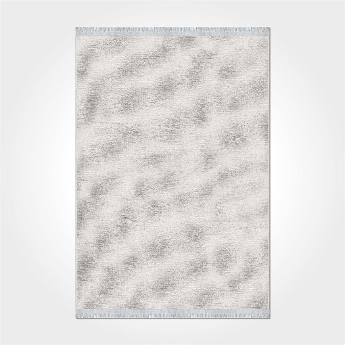 Crea Halı Azade 8208S Gri 7 mm Pamuk-Polyester Antibakteriyel Yıkanabilir Orta Kaymaz Lateks Taban Dikdörtgen Makine Dokuma Salon Halısı 80x120 cm