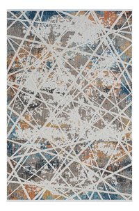 Kreasyon Halı HL006 Krem Polyester Yıkanabilir Kalın Pamuk Taban Dikdörtgen Makine Dokuma Salon Halısı 160x230 cm