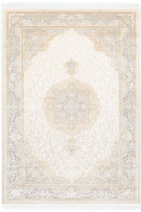 La Boutique Nilüfer NF03 Krem 7 mm Viskon Toz tutmaz Yıkanabilir İnce Kaymaz Dikdörtgen Makine Dokuma Salon Halısı 180x180 cm
