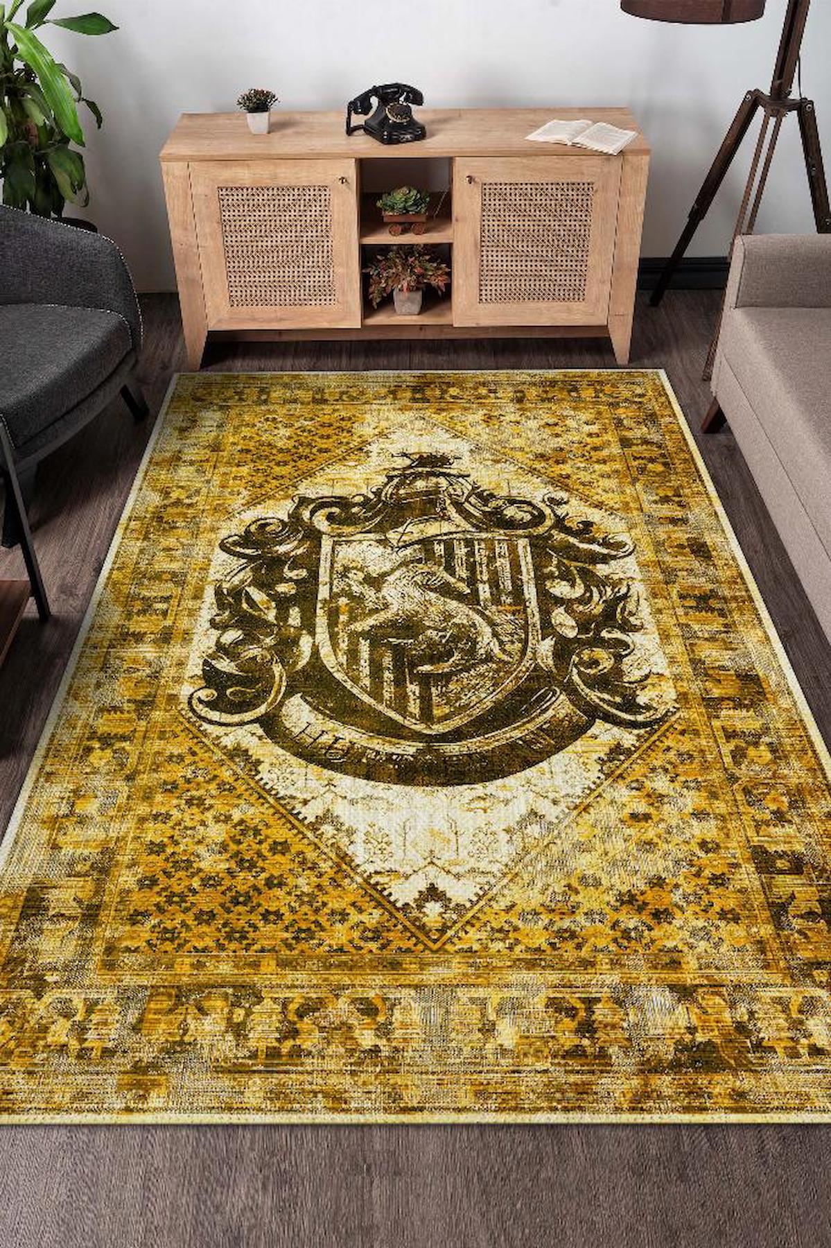 Homshtag Harry Potter Çok Renkli 4 mm Pamuk Antistatik Yıkanabilir İnce Kaymaz Dikdörtgen Makine Dokuma Genç Odası Halısı 80x500 cm