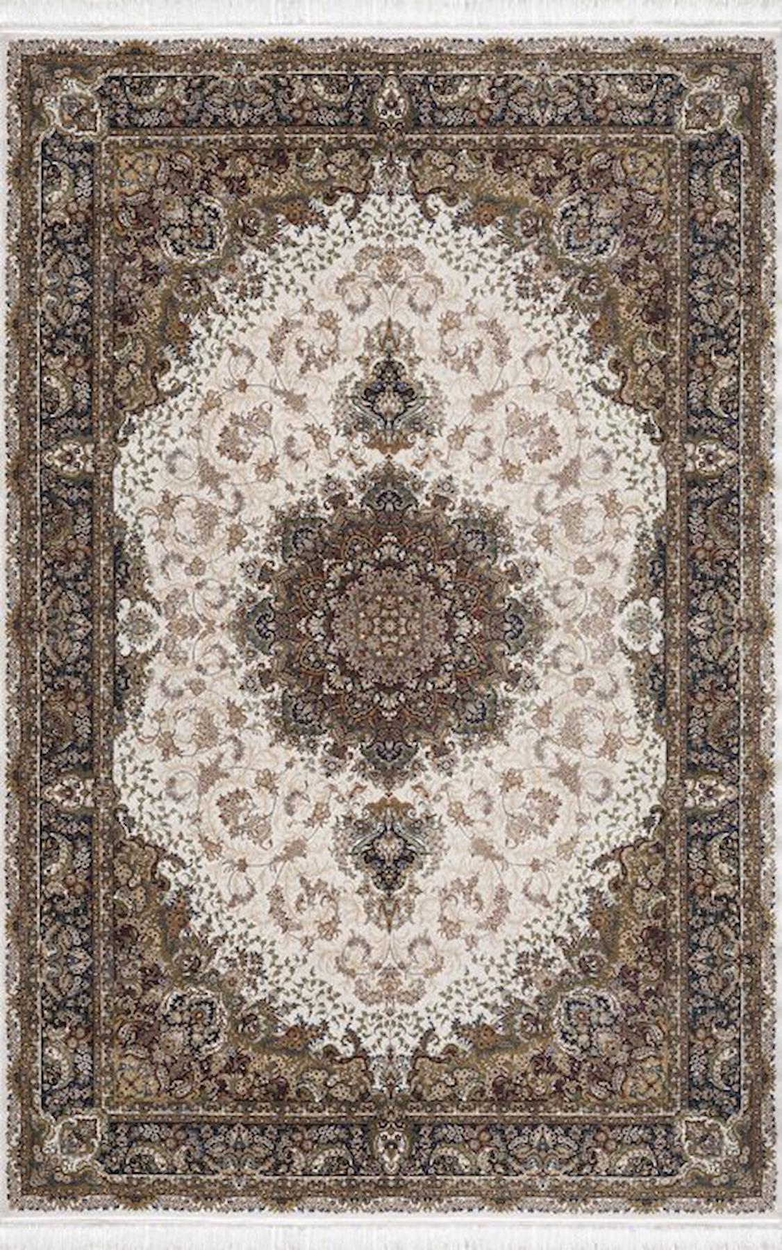 Artemis Halı 5158A Krem Akrilik Yıkanabilir İnce Kaymaz Jüt Taban Dikdörtgen Makine Dokuma Salon Halısı 80x200 cm