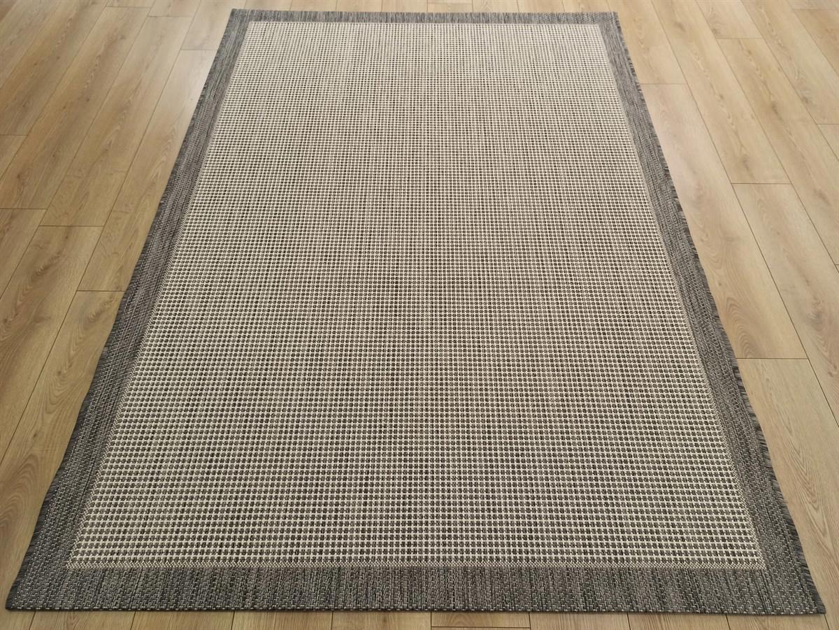 Çam Halı 9313 Gri Silinebilir Yıkanabilir Orta Kaymaz Dikdörtgen Makine Dokuma Salon Halısı 200x300 cm