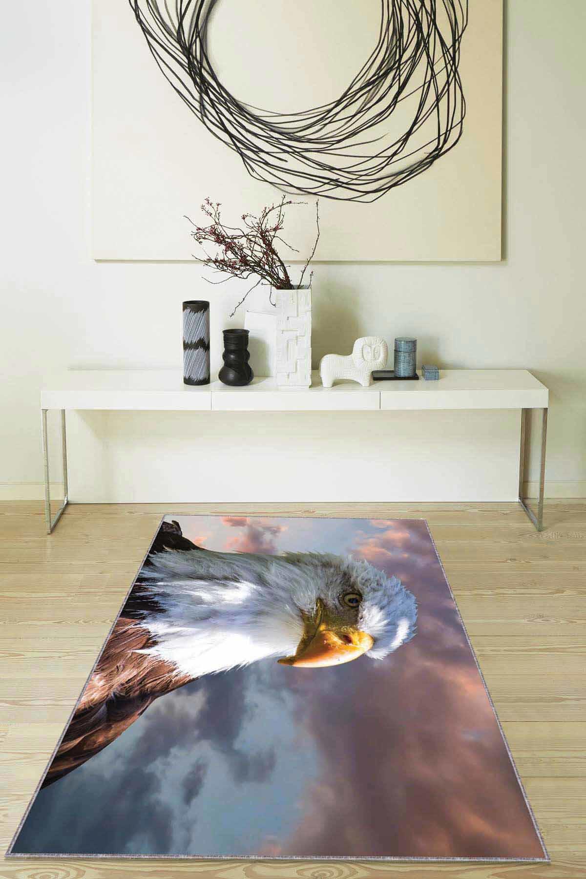 Viva Home RV322 Beyaz 7 mm Mikropolyester Leke Tutmaz Yıkanabilir İnce Kaymaz Dot Taban Dikdörtgen Makine Dokuma Salon Halısı 80x150 cm