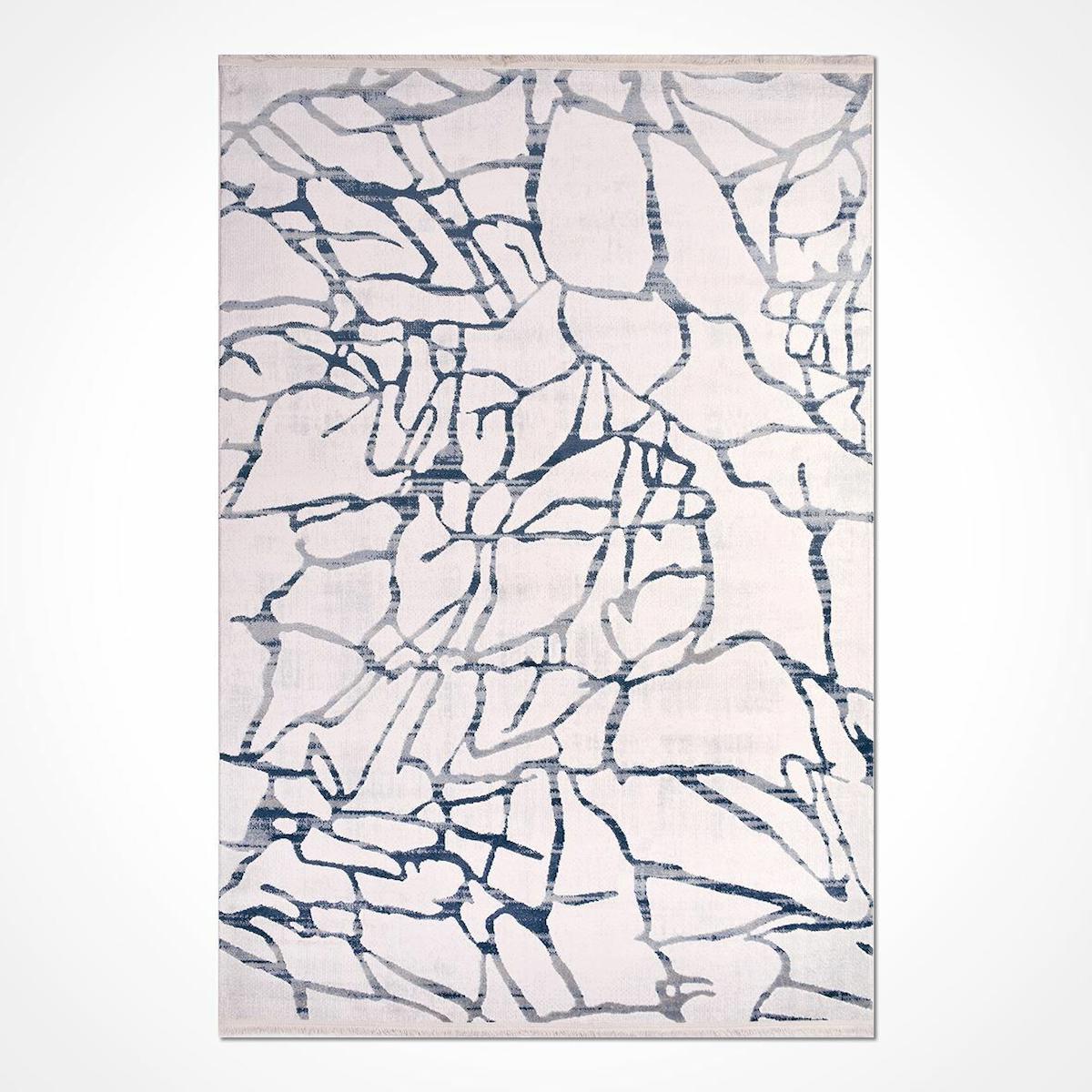 Crea Halı Londra 11550 Krem 10 mm Akrilik Toz Tutmaz Yıkanabilir Orta Soyut Temalı Dikdörtgen Makine Dokuma Salon Halısı 80x120 cm