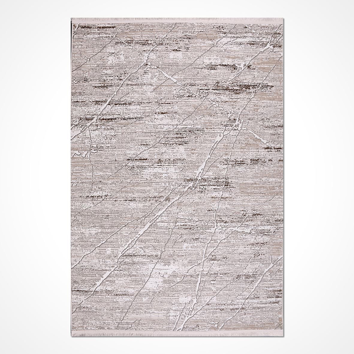 Crea Halı Pınar 9464BB Krem 6 mm Polipropilen Toz Tutmaz Yıkanabilir İnce Soyut Temalı Dikdörtgen Makine Dokuma Salon Halısı 100x400 cm