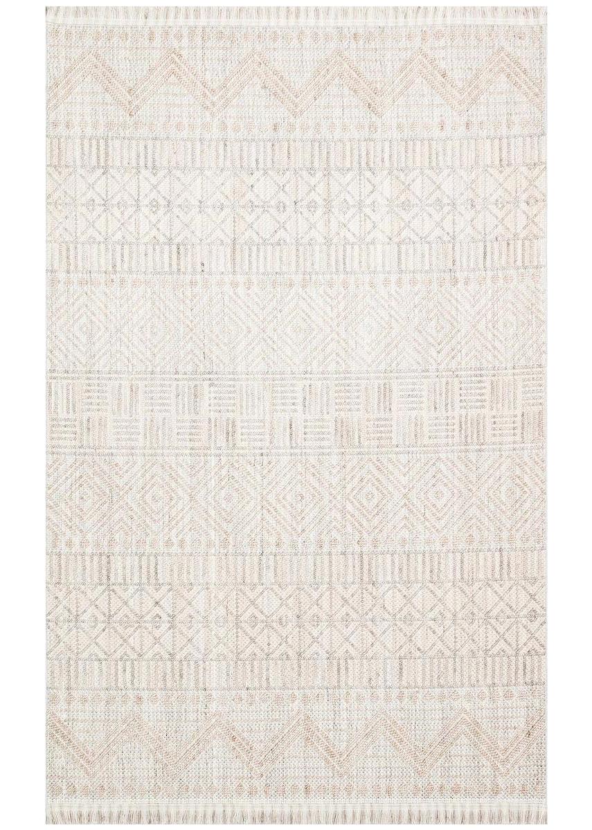 Eko Halı Cozy CZY02 Krem 12 mm Polyester Silinebilir Yıkanabilir Orta Kaymaz Dikdörtgen Makine Dokuma Salon Halısı 120x120 cm