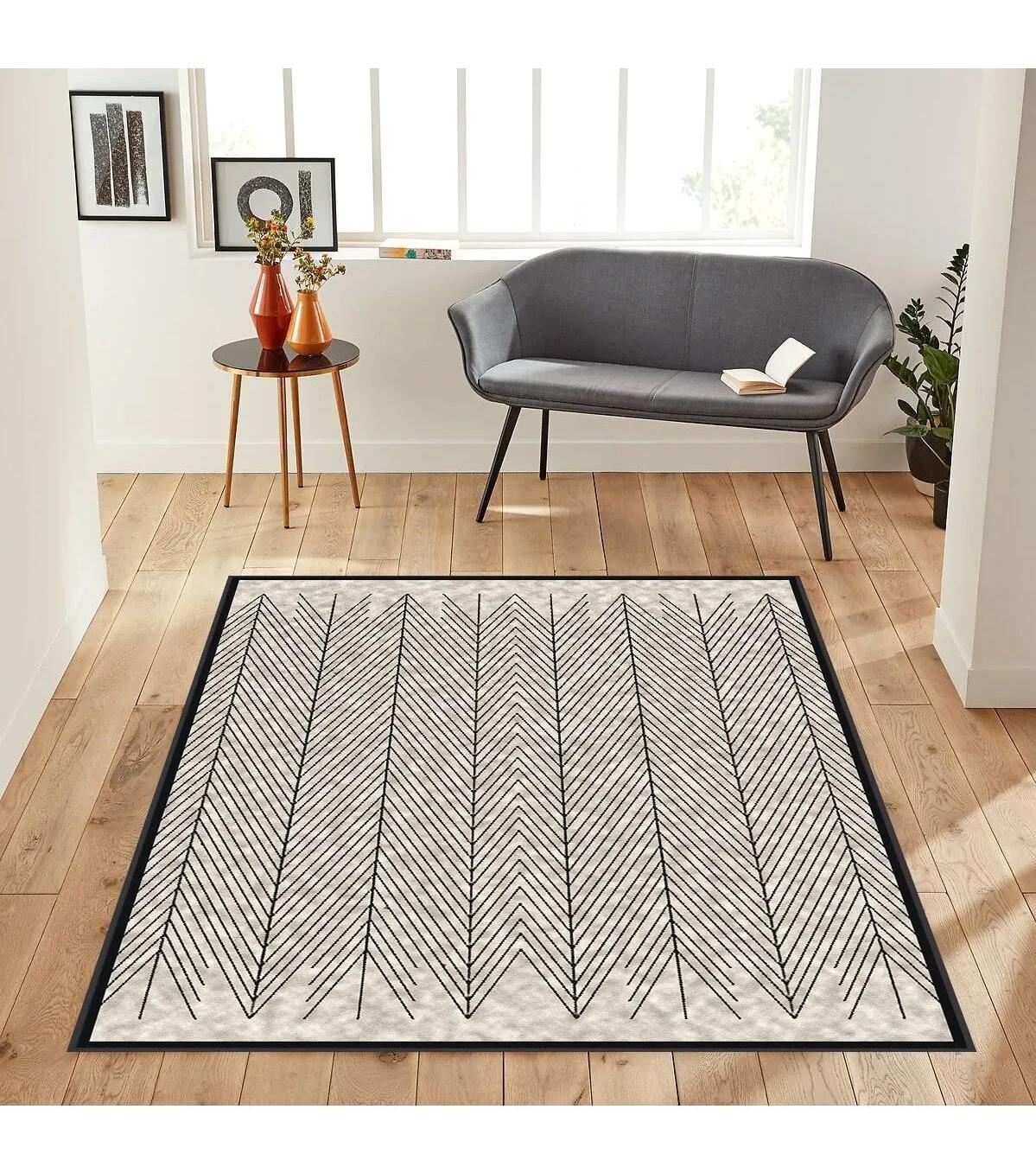 Rovigo Home RVG1846-SM374 Krem 8 mm Polyester Antibakteriyel-Leke Tutmaz-Toz Tutmaz Yıkanabilir İnce Kaymaz Dot Taban Dikdörtgen Makine Dokuma Salon Halısı 160x300 cm