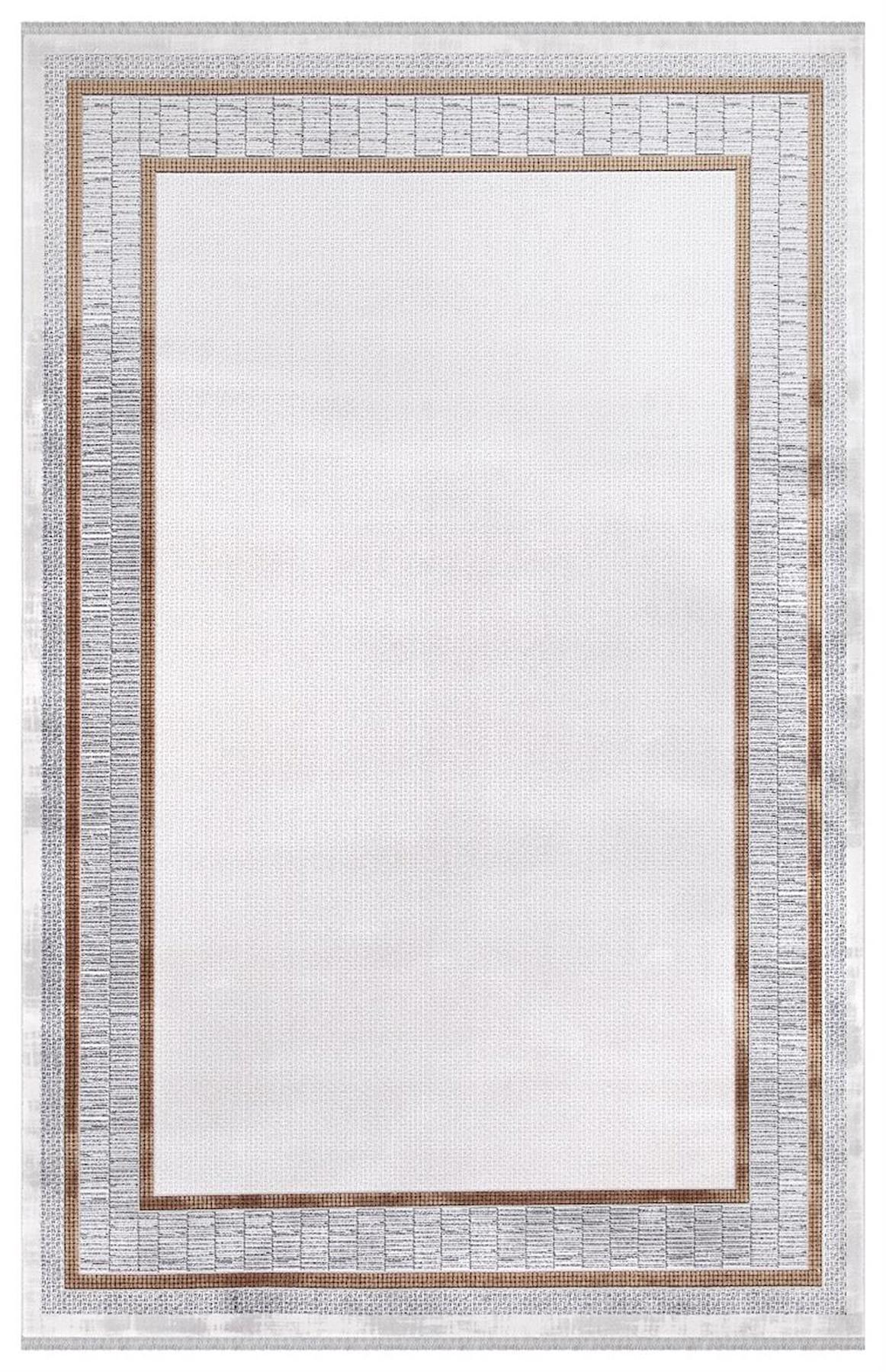 İpek Mekik Halı Roxanne 17166 Gri 8 mm Akrilik Yıkanabilir İnce Kaymaz Pamuk Taban Dikdörtgen Makine Dokuma Antre-Çocuk Odası-Salon-Yatak Odası Halısı 100x250 cm