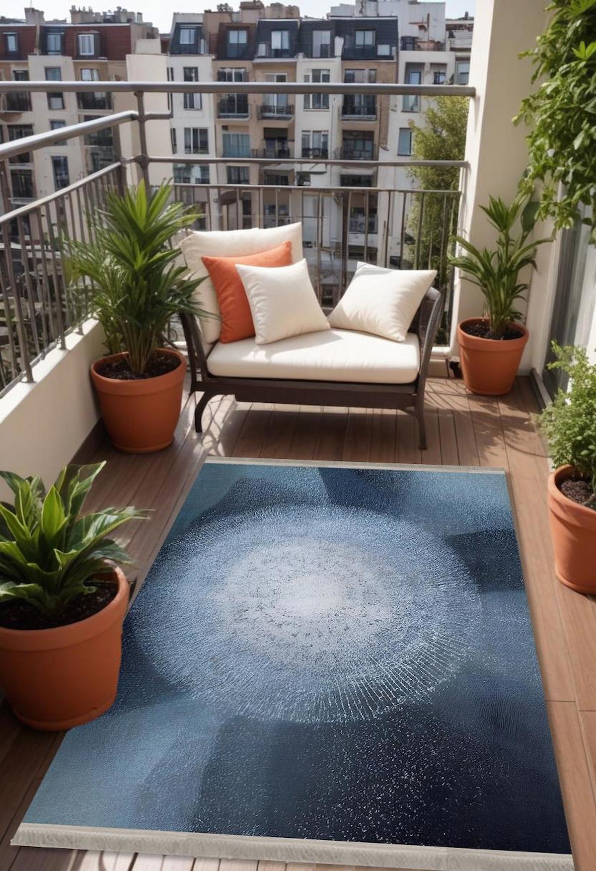 Homier Collection H-PS-6091 Çok Renkli 5 mm Pamuk Antibakteriyel Yıkanabilir İnce Kaymaz Dikdörtgen Makine Dokuma Balkon-Salon Halısı 120x300 cm