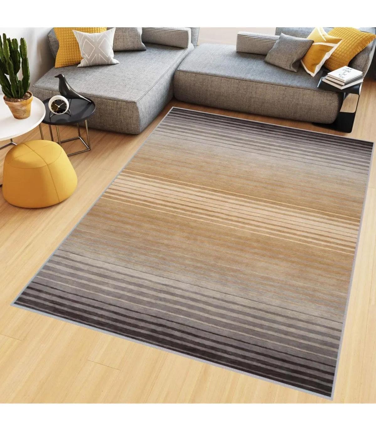 Rovigo Home RVG0497 Çok Renkli 8 mm Polyester Leke Tutmaz-Toz Tutmaz Yıkanabilir İnce Kaymaz Dot Taban Dikdörtgen Makine Dokuma Salon Halısı 100x200 cm