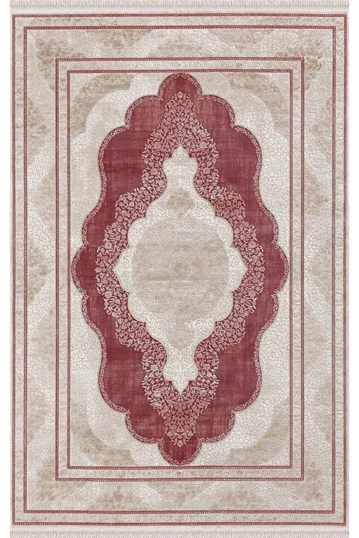Merinos Rodin 19772 Krem 11 mm Akrilik Antibakteriyel Yıkanabilir İnce Kaymaz Dikdörtgen Makine Dokuma Salon Halısı 160x300 cm