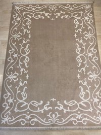 Çıracı Halı Bej-Krem 10 mm Yün Yıkanabilir Orta Dikdörtgen Makine Dokuma Salon Halısı 120x180 cm