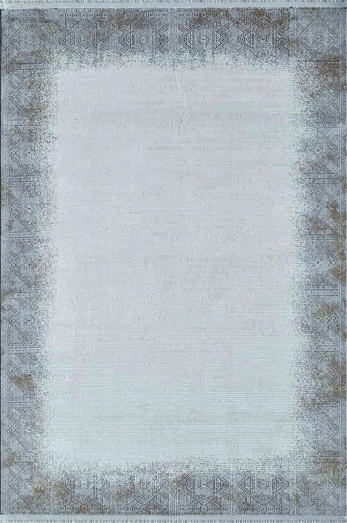 Artemis Halı Mina 9107C Gri 6 mm Akrilik Yıkanabilir İnce Kaymaz Jüt Taban Dikdörtgen Makine Dokuma Salon Halısı 120x350 cm