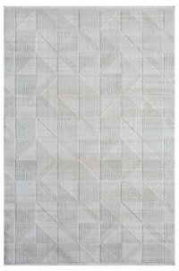 Kreasyon Halı MX011 Krem 8 mm Polyester Yıkanabilir Kalın Dikdörtgen Makine Dokuma Salon Halısı 150x233 cm