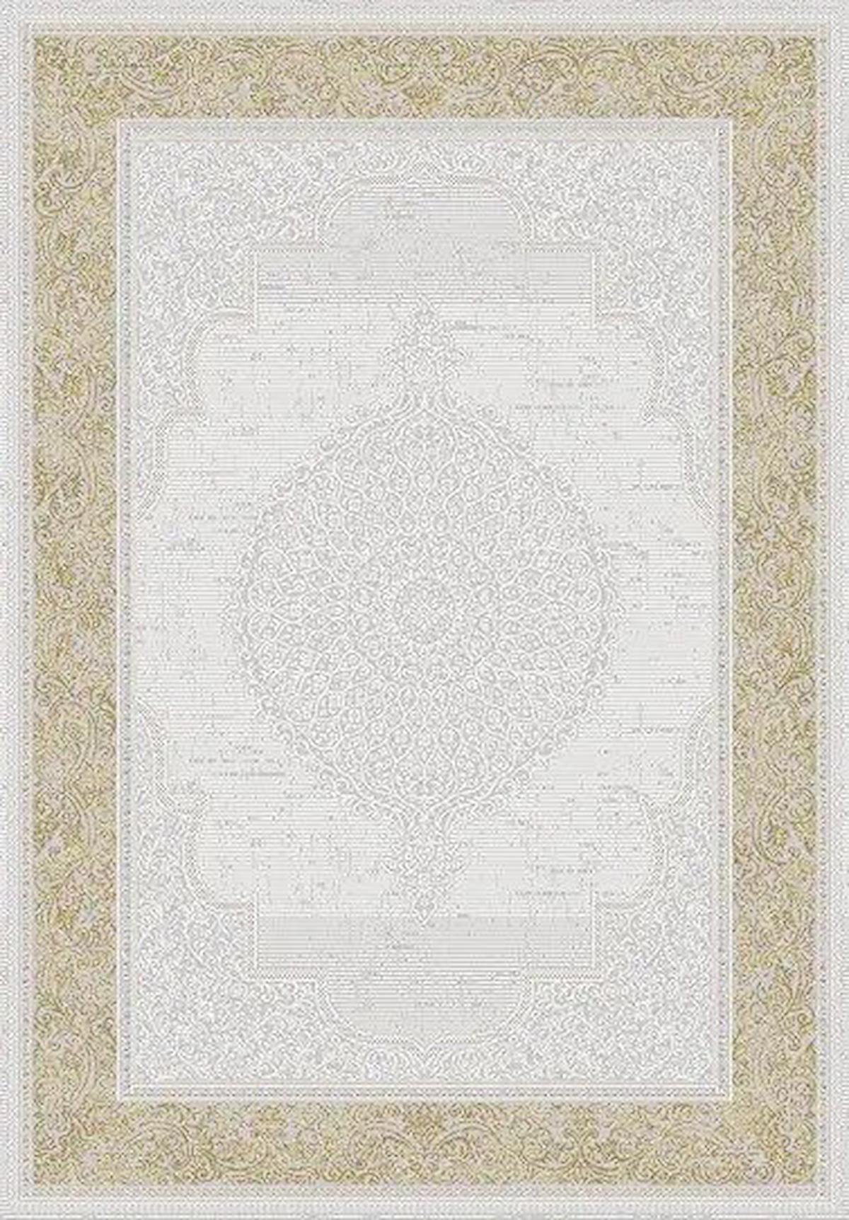Kreasyon Halı A0206 Krem 9 mm Akrilik Yıkanabilir Kalın Pamuk Taban Dikdörtgen Makine Dokuma Salon Halısı 160x230 cm