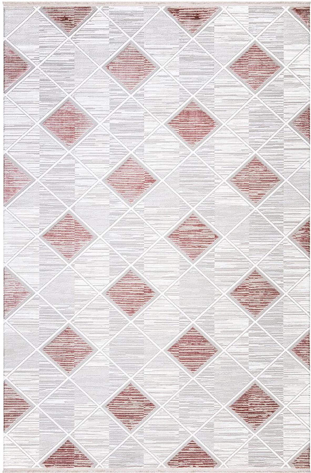 İpek Mekik Halı Gordion 16154 Gri 8 mm Polyester Toz Tutmaz Yıkanabilir Orta Kaymaz Pamuk Taban Geometrik Dikdörtgen Makine Dokuma Antre-Çocuk Odası-Salon-Yatak Odası Halısı 80x150 cm